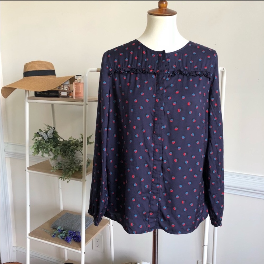 Boden Silk Blend Deborah Ruffle Blouse